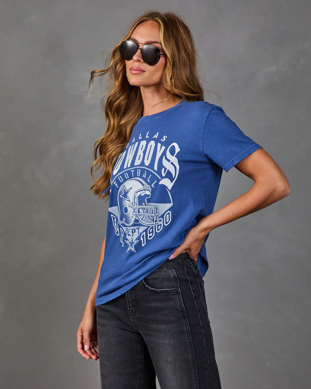 Dallas Cowboys Cotton Distressed Short Sleeve Graphic Tee sold by Vici product image thumbnail 3