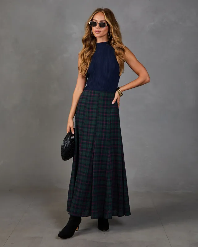 Darcey Plaid Maxi Skirt made by Vici
