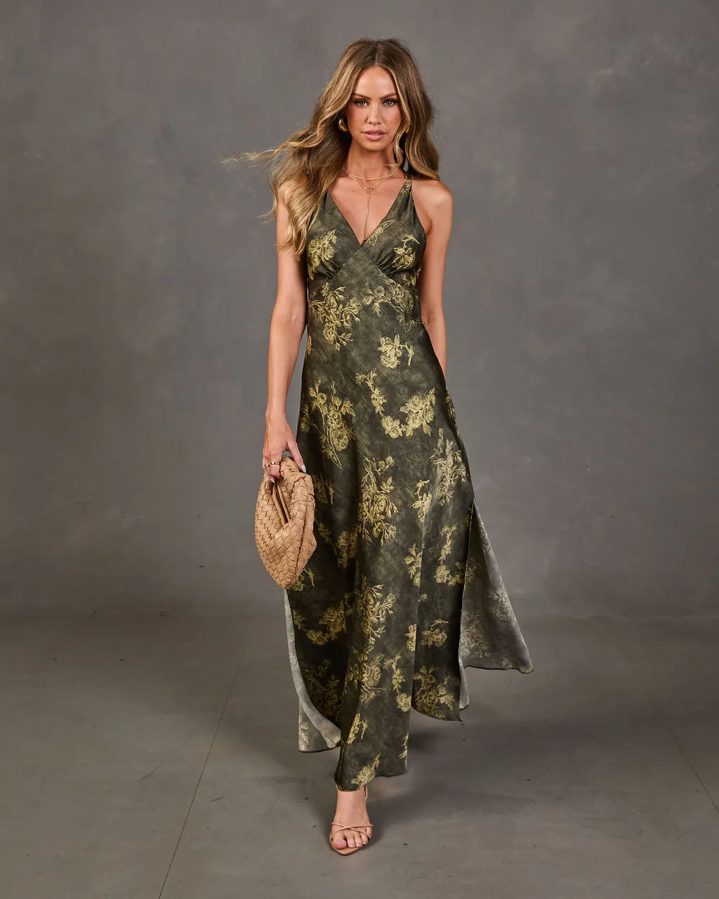 Meadow Magic Satin Floral Maxi Dress sold by Vici product image thumbnail 5