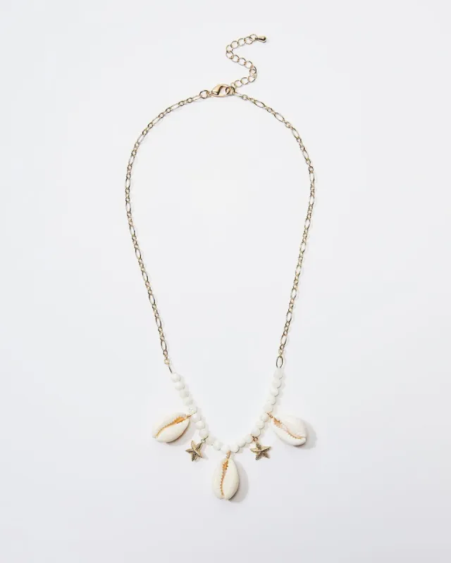 Coastal Seashell Star Charm Necklace - Gold - FINAL SALE sold by Vici