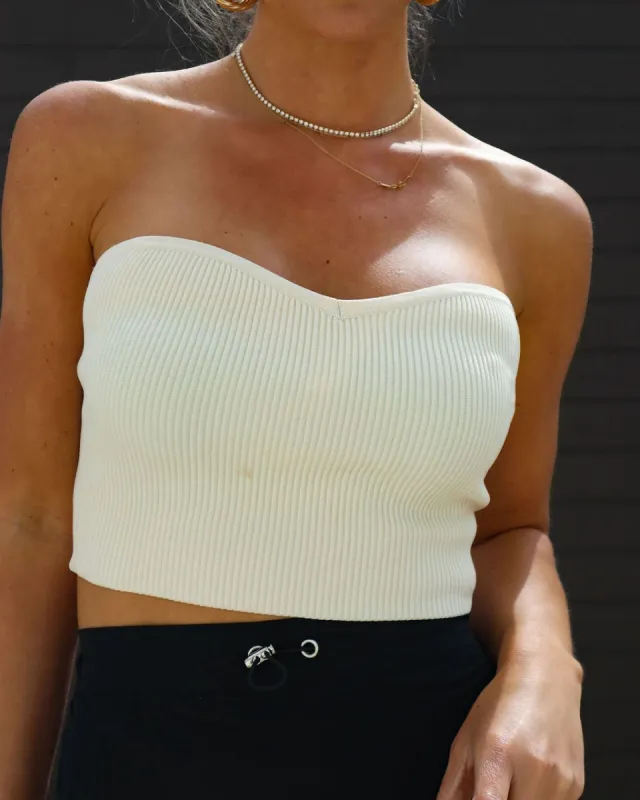 Chaya Ribbed Strapless Top sold by Vici