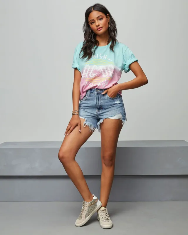 ACDC High Voltage Cotton Tee - Mint/Coral - LAST CHANCE sold by Vici