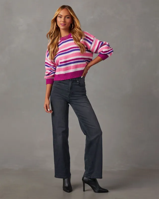 Serenity Striped Crewneck Sweater sold by Vici