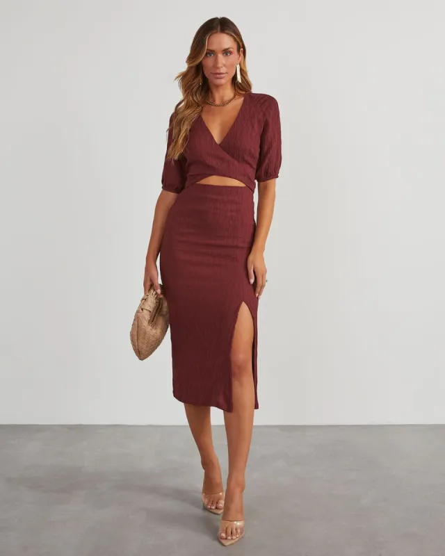 Let It Breathe Cutout Knit Midi Dress sold by Vici