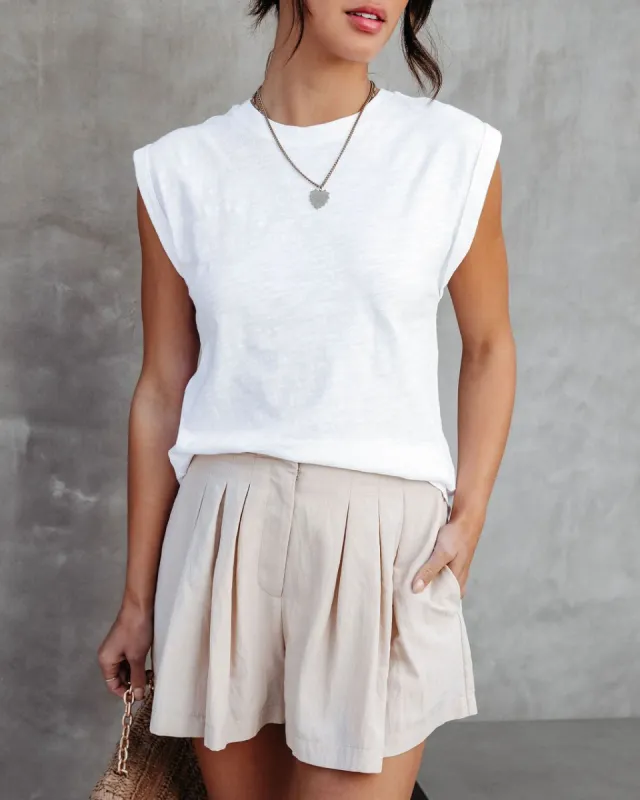 Not The Basic Type Cotton Muscle Tee - White - FINAL SALE sold by Vici