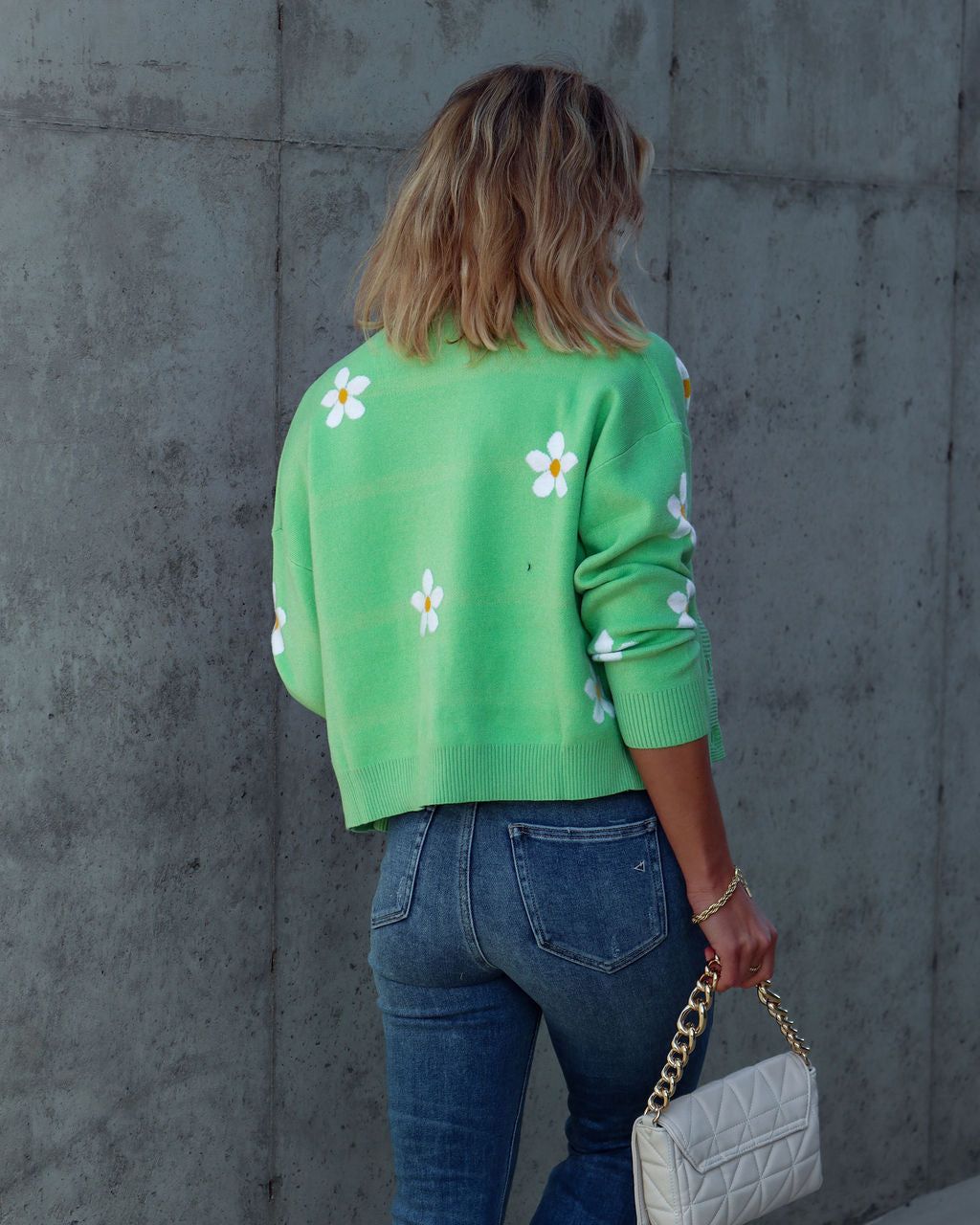 Sweetest Daisy Knit Tank Top - Green - FINAL SALE sold by Vici product image thumbnail 4