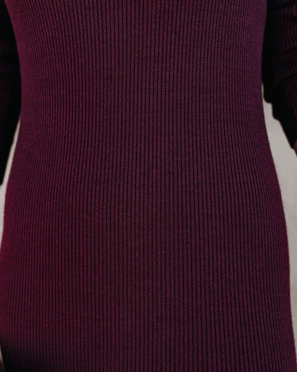 Newtown Mock Neck Knit Midi Dress - Burgundy sold by Vici product image thumbnail 4