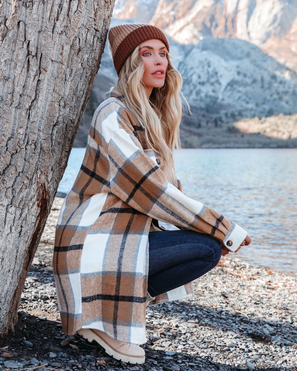 Tamika Plaid Button Down Shacket - Camel - FINAL SALE sold by Vici product image thumbnail 11