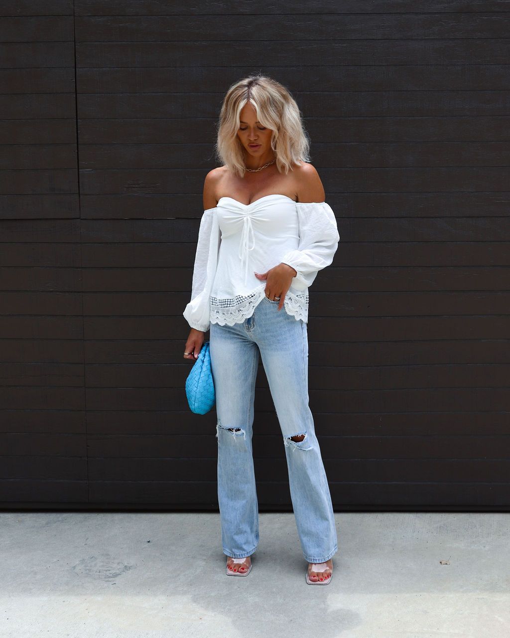 Cela Off Shoulder Long Sleeve Babydoll Top sold by Vici product image thumbnail 4