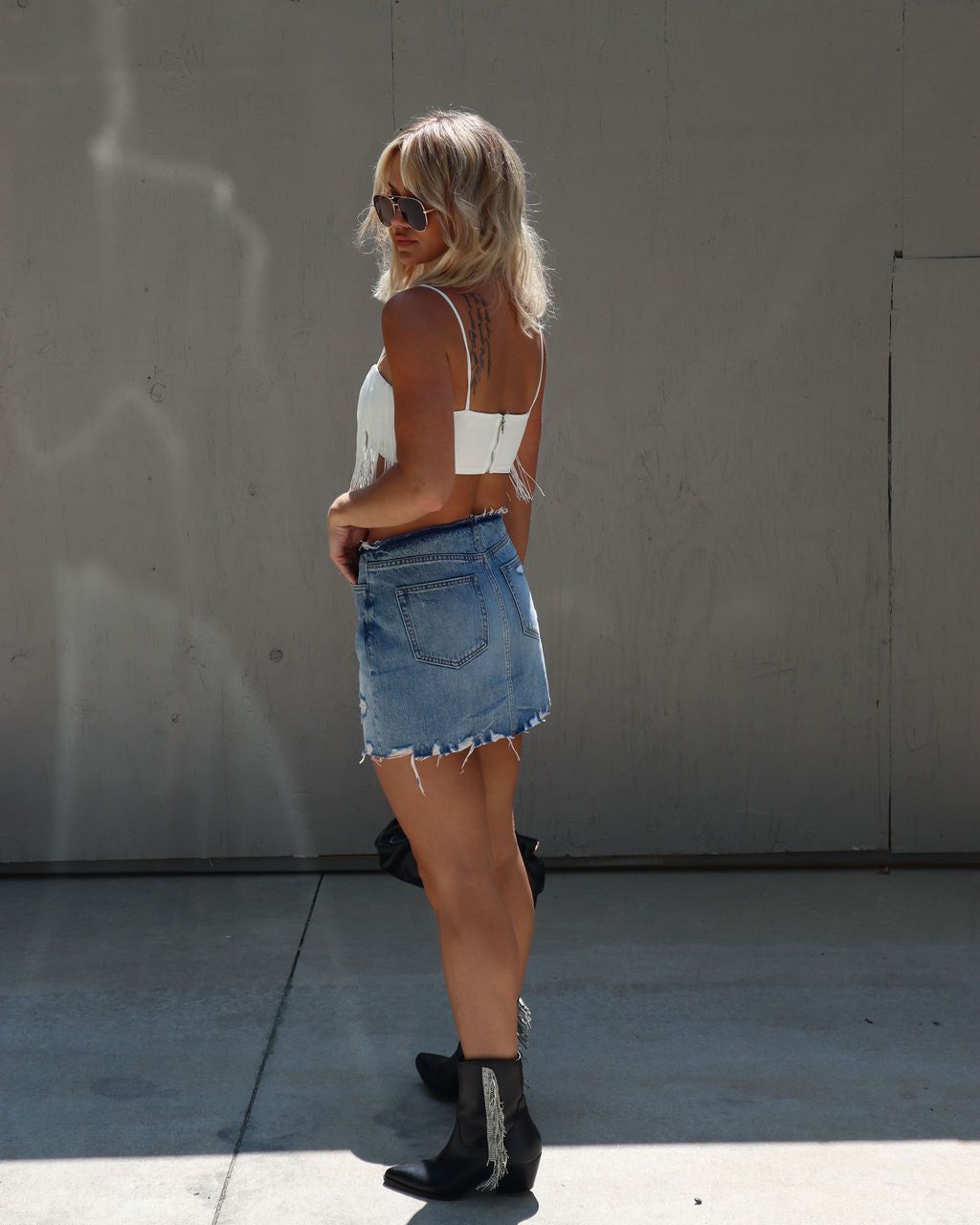 Midnight Rodeo Fringe Crop Top sold by Vici product image thumbnail 2