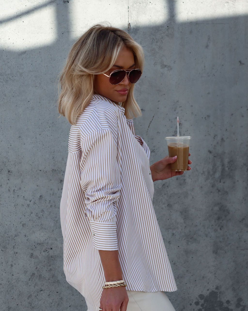 Bettina Stripped Button Down Top - FINAL SALE sold by Vici product image thumbnail 5