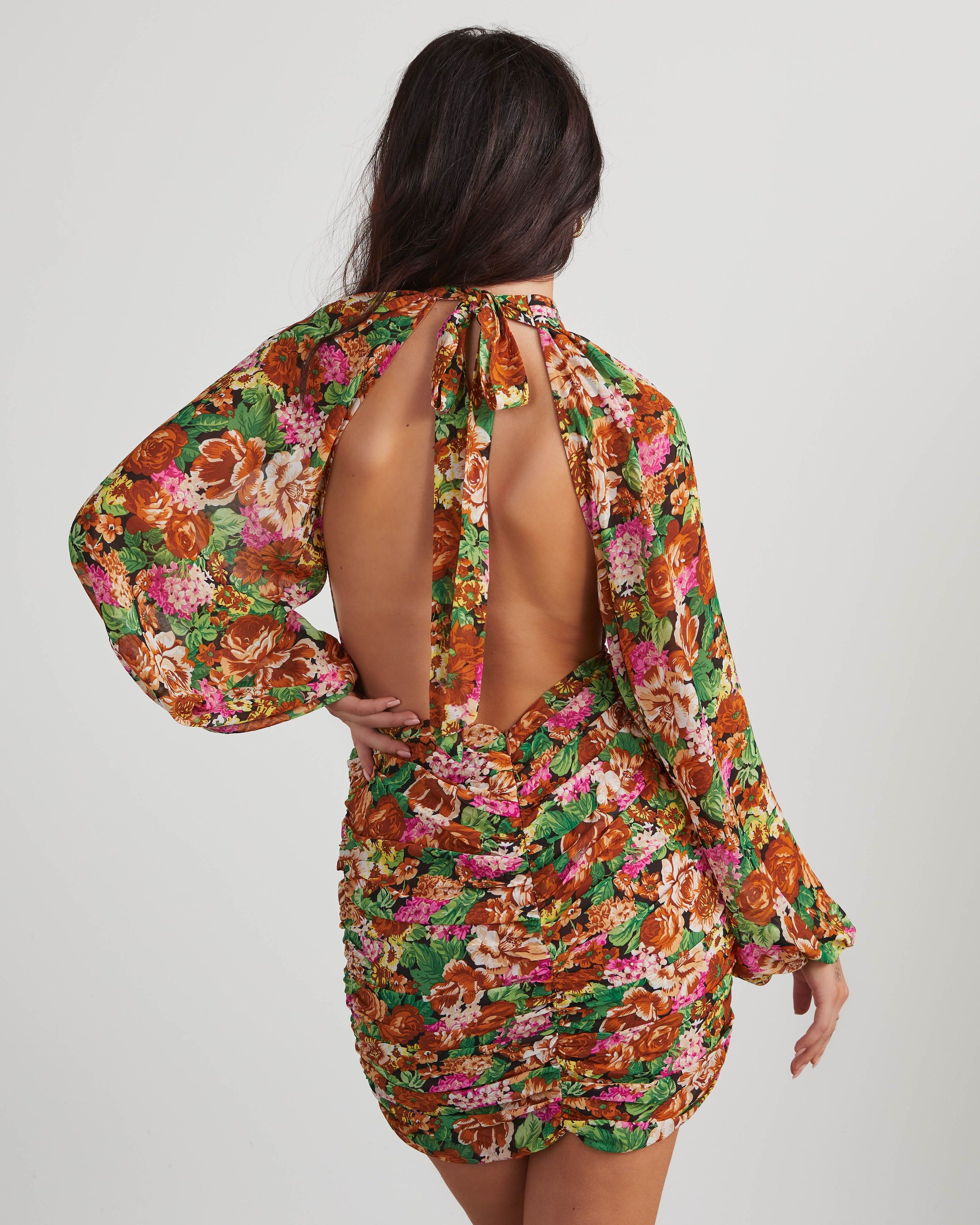 Elsinore Chiffon Floral Mini Dress - Multi sold by Vici product image thumbnail 2