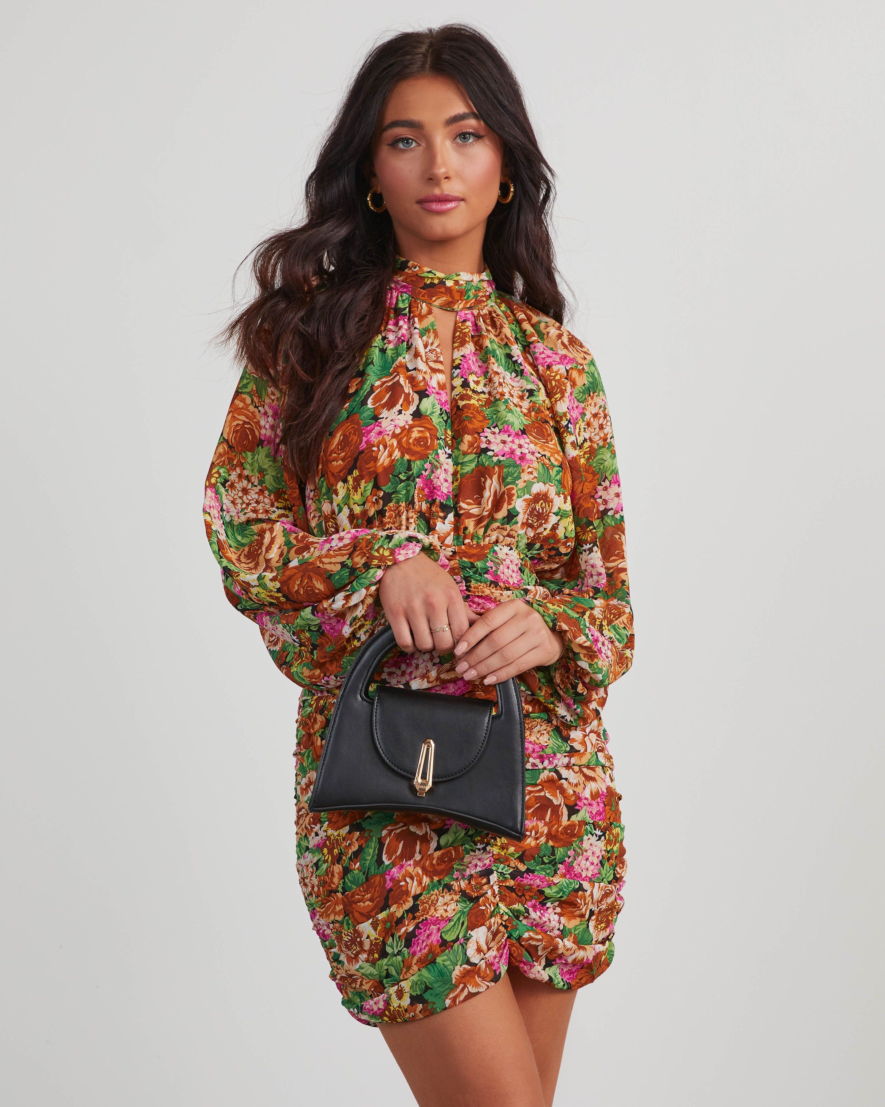 Elsinore Chiffon Floral Mini Dress - Multi sold by Vici product image thumbnail 6