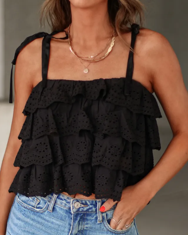 One And Only Cotton Eyelet Tiered Top sold by Vici