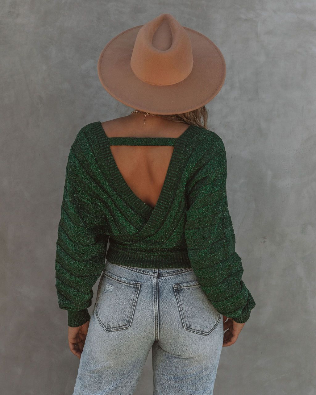 Viridian Shimmer Knit Drape Sweater - FINAL SALE sold by Vici product image thumbnail 2