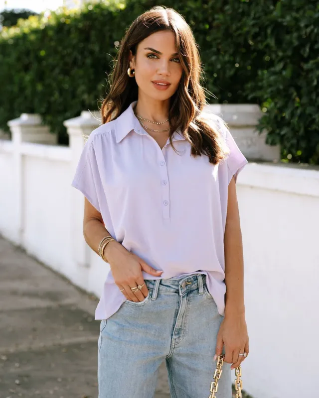 Beckie Short Sleeve Henley - Lavender - FINAL SALE sold by Vici