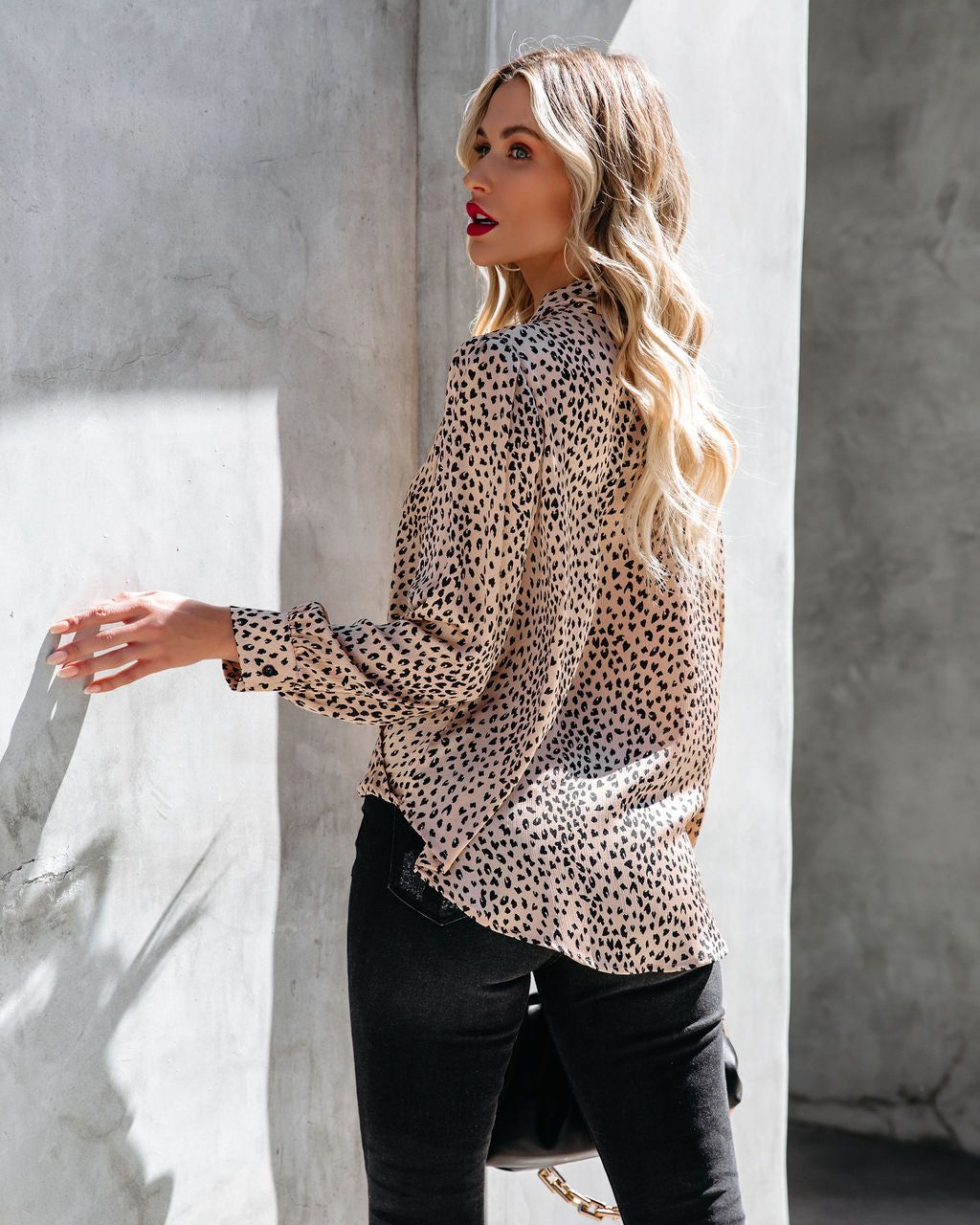 Kit Satin Drape Tie Blouse - FINAL SALE sold by Vici product image thumbnail 2