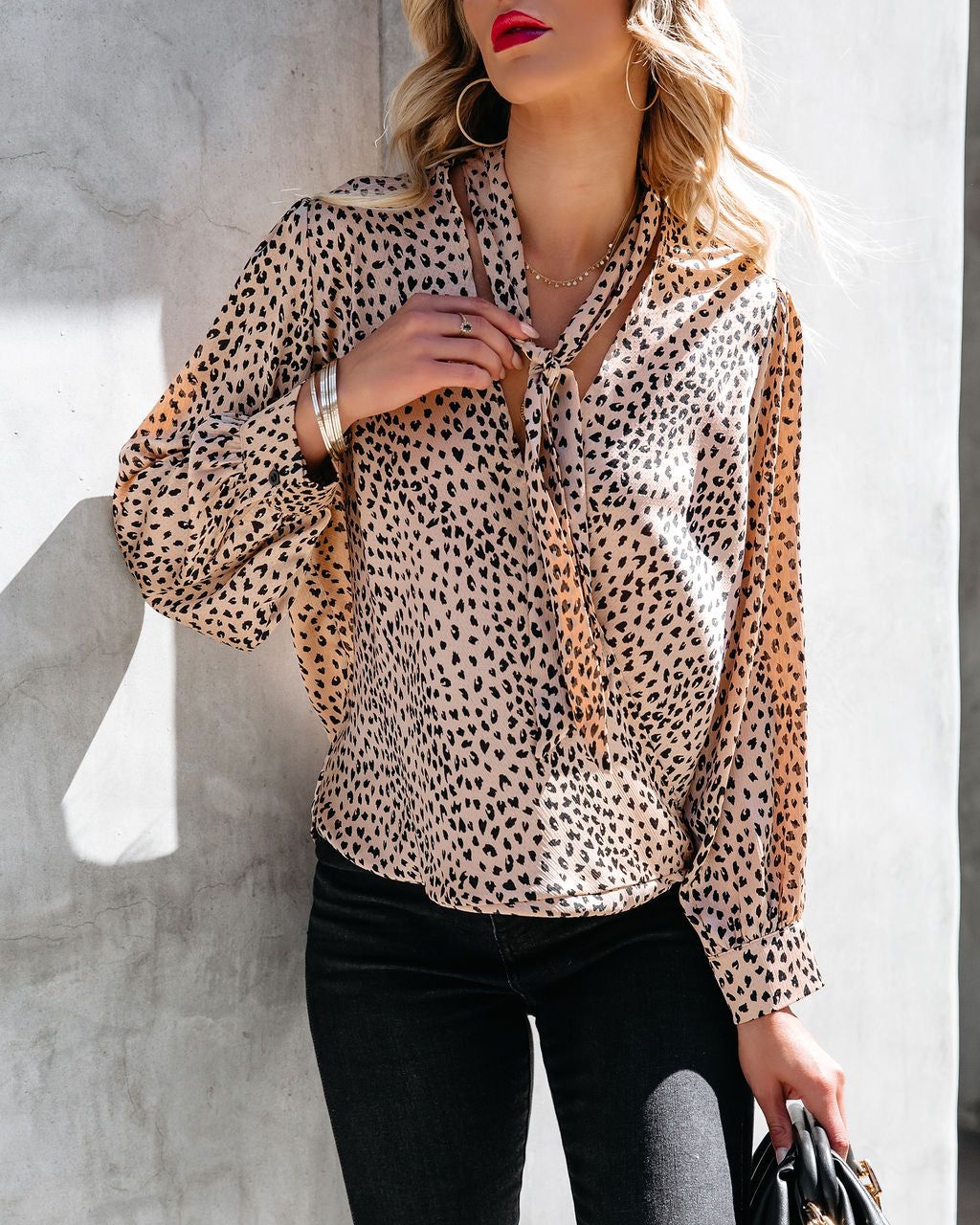 Kit Satin Drape Tie Blouse - FINAL SALE sold by Vici product image thumbnail 5