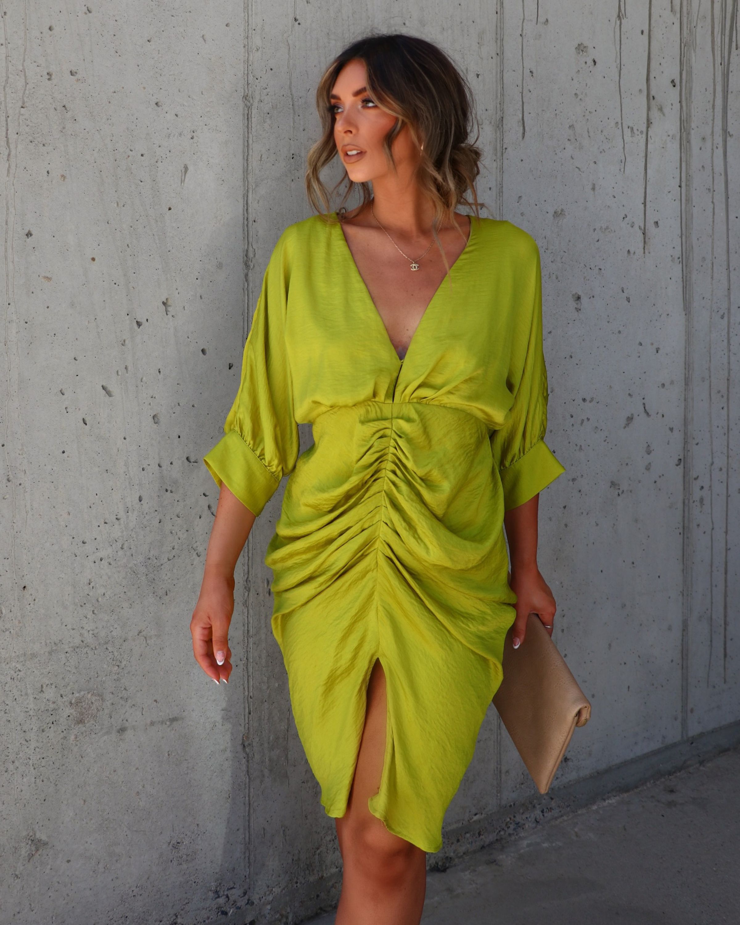Almeida Midi Dress - Lime Green sold by Vici