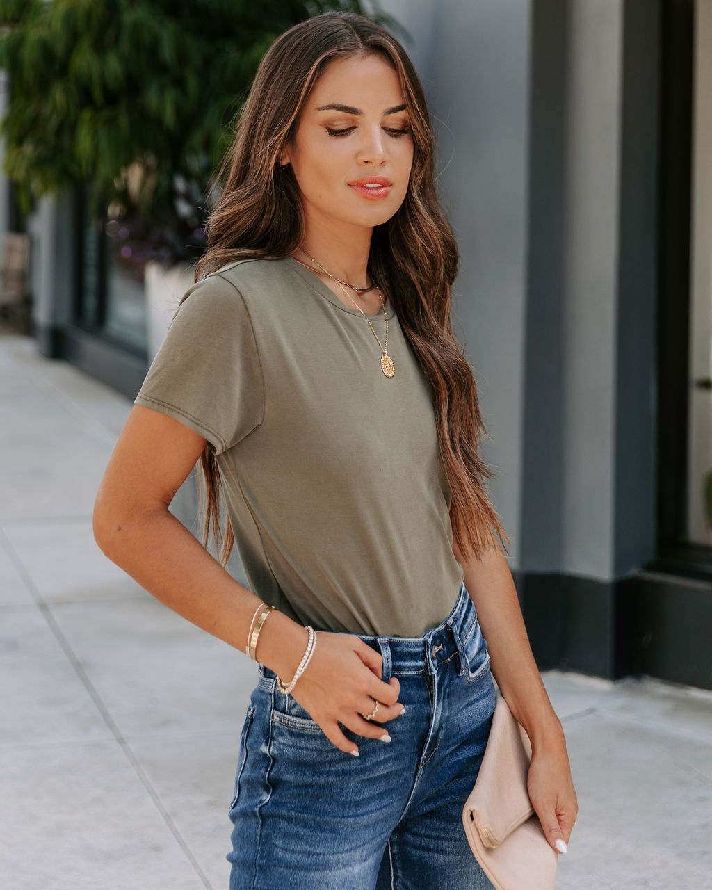 Davey Crew Neck Tee - Olive - FINAL SALE sold by Vici product image thumbnail 8