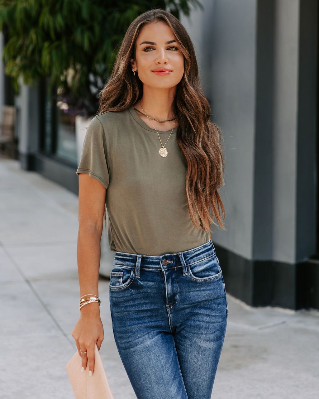 Davey Crew Neck Tee - Olive - FINAL SALE sold by Vici product image thumbnail 3