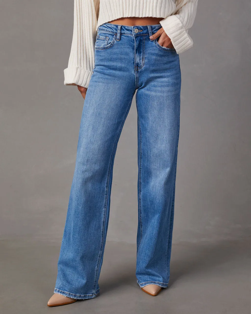 Charley High Rise Wide Leg Stretch Jeans sold by Vici product image thumbnail 2