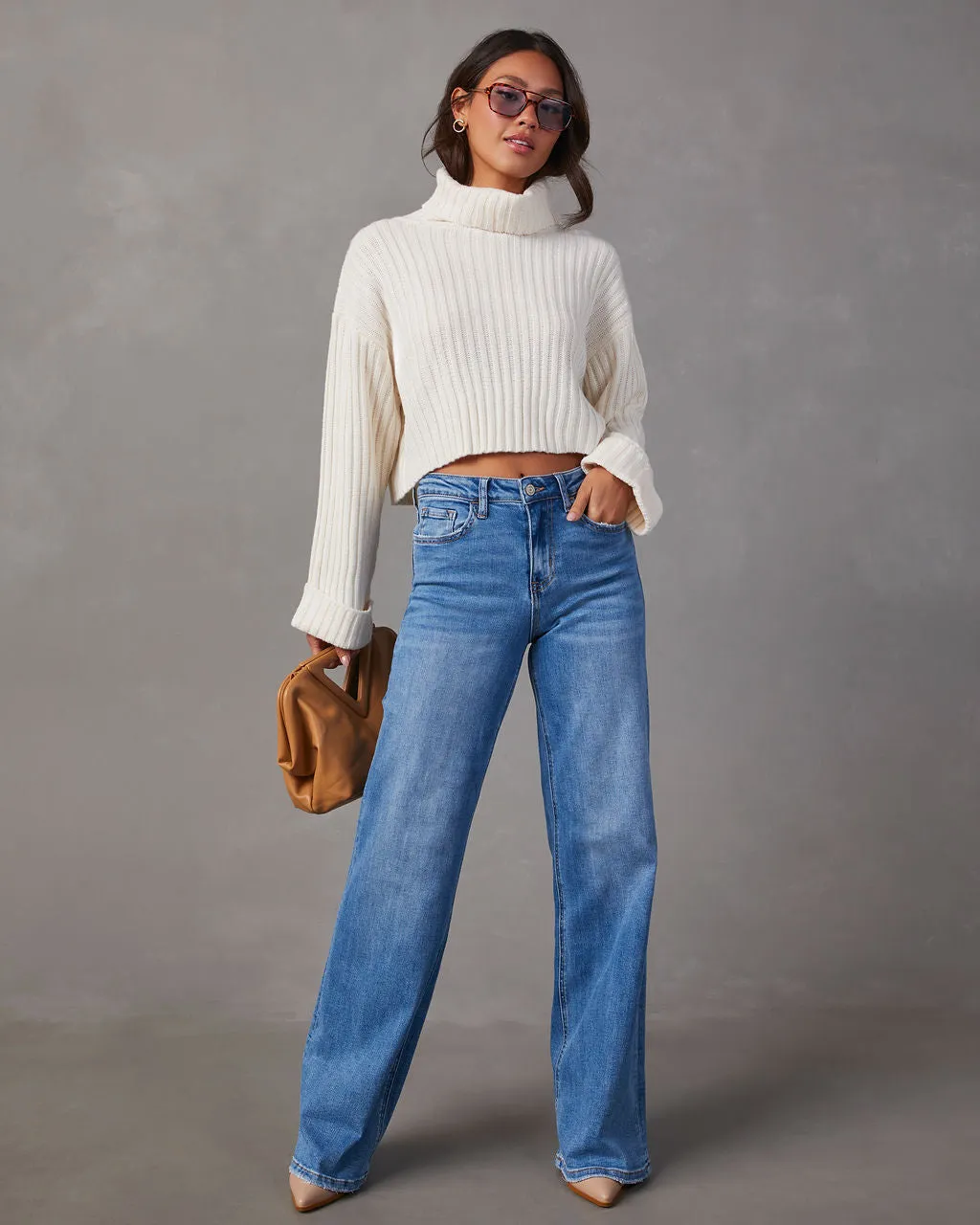 Charley High Rise Wide Leg Stretch Jeans sold by Vici