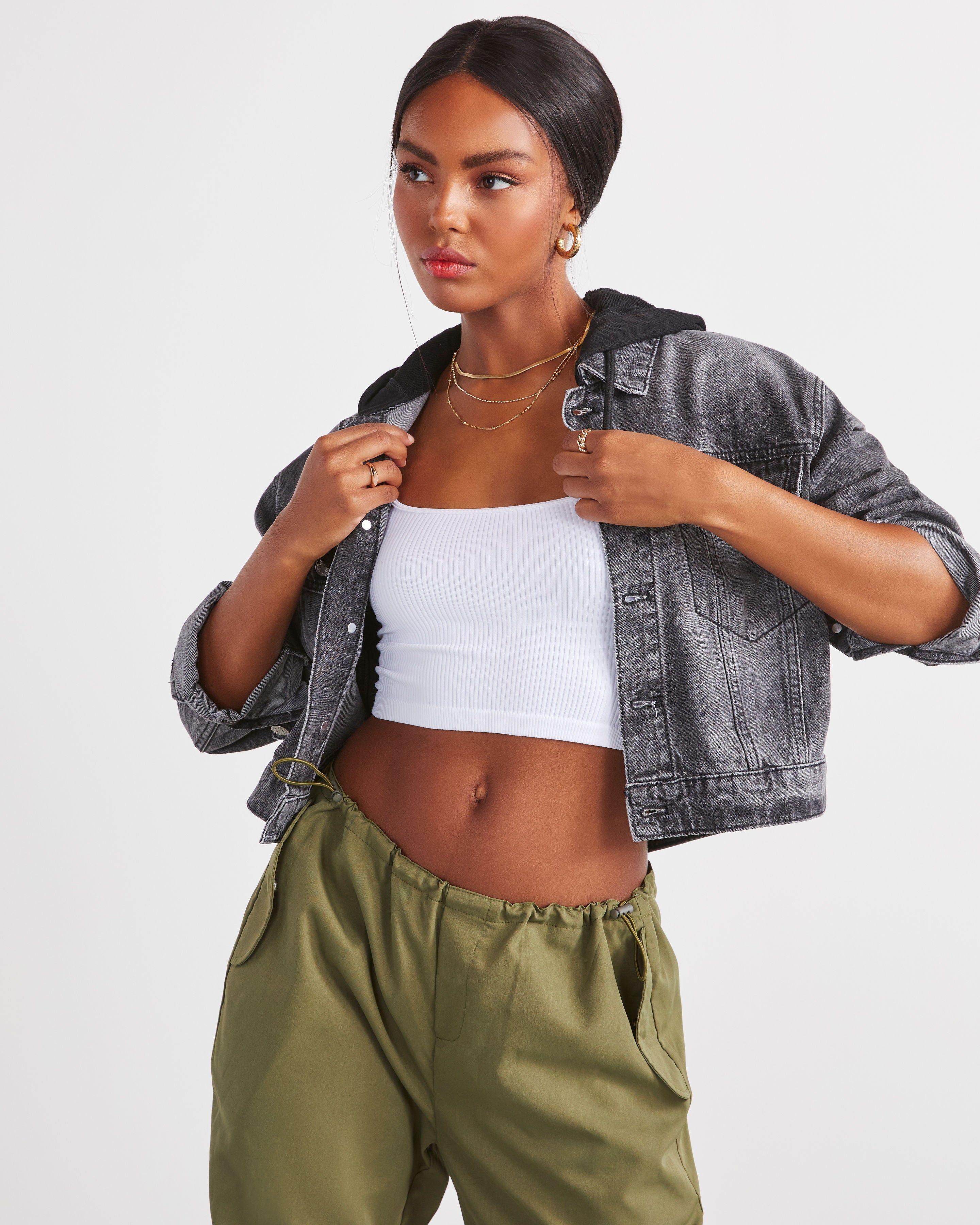 Gaston Hooded Denim Jacket sold by Vici