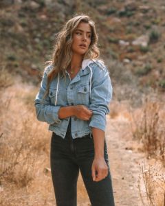 Throw It On Hooded Crop Denim Jacket - FINAL SALE sold by Vici
