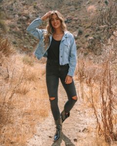 Throw It On Hooded Crop Denim Jacket - FINAL SALE sold by Vici