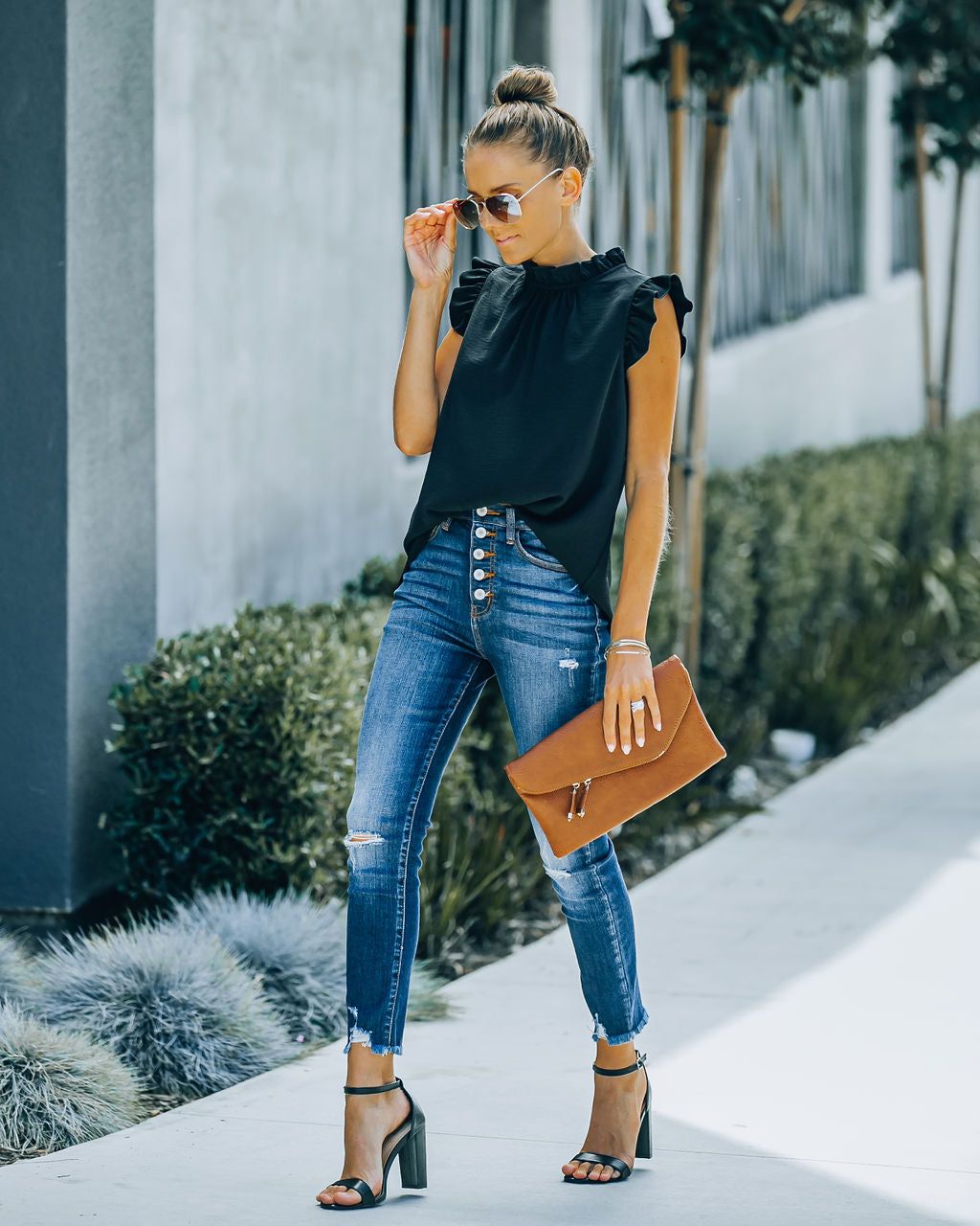 Shrill Sleeveless Ruffle Blouse - Black - FINAL SALE sold by Vici product image thumbnail 9