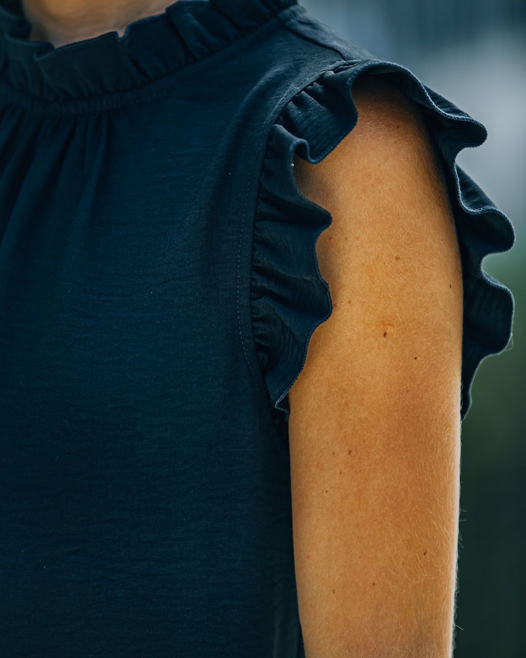 Shrill Sleeveless Ruffle Blouse - Black - FINAL SALE sold by Vici product image thumbnail 4