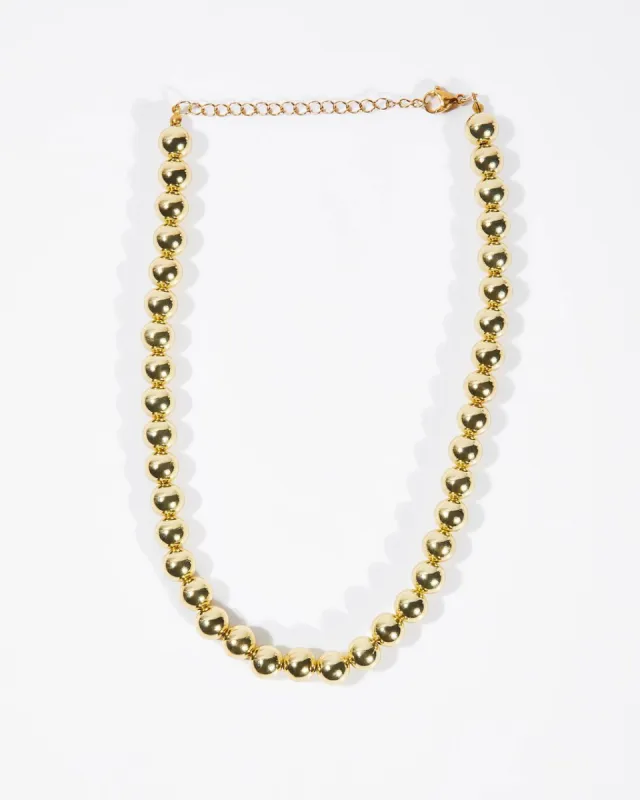 Gleaming Halo Beaded Necklace - Gold sold by Vici