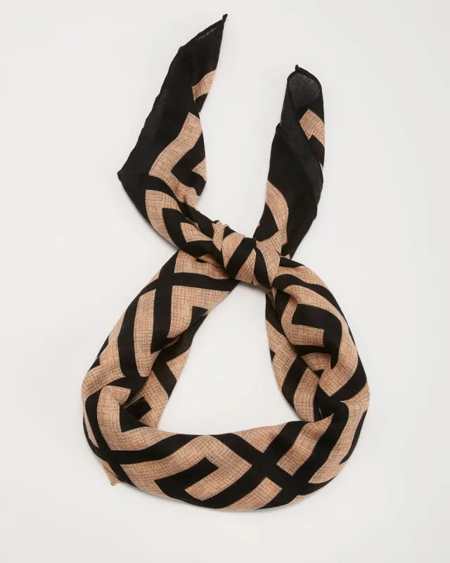 Old Money Printed Scarf - Black sold by Vici