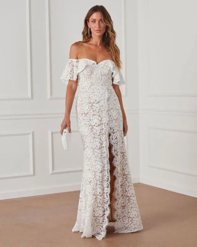 Enchanted By Your Love Lace Maxi Dress sold by Vici