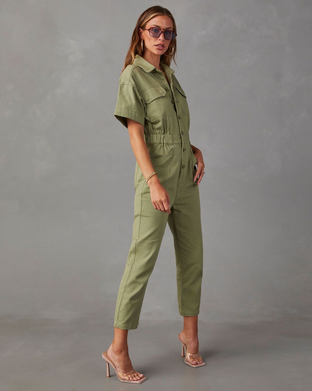 Kaysee Utility Jumpsuit - Olive - SALE sold by Vici product image thumbnail 3