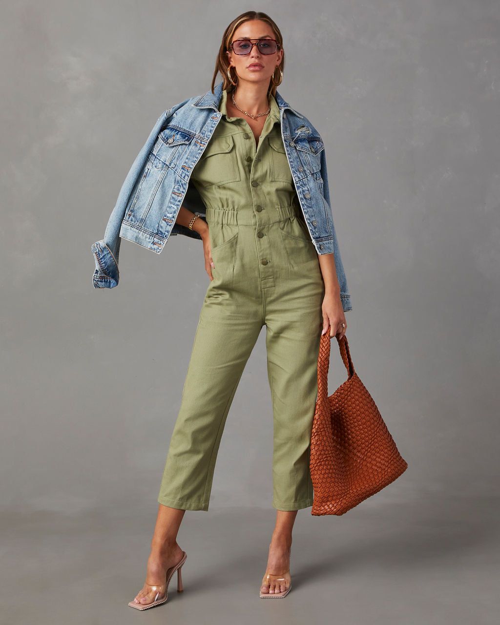 Kaysee Utility Jumpsuit - Olive - SALE sold by Vici product image thumbnail 6