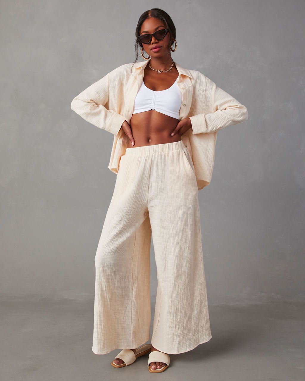 Helsa Pocketed Wide Leg Pants - Blush Pink - SALE sold by Vici product image thumbnail 4