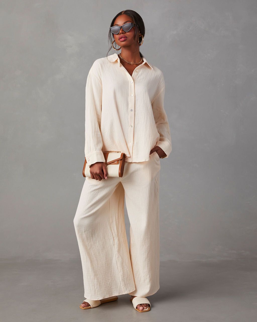 Helsa Pocketed Wide Leg Pants - Blush Pink - SALE sold by Vici product image thumbnail 6