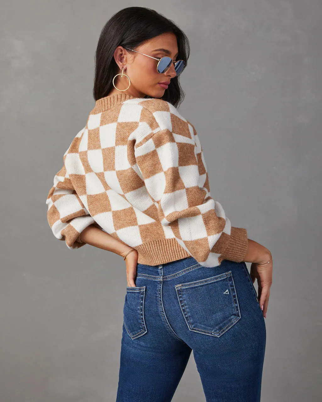 Checkmate Pocketed Knit Cardigan sold by Vici product image thumbnail 4