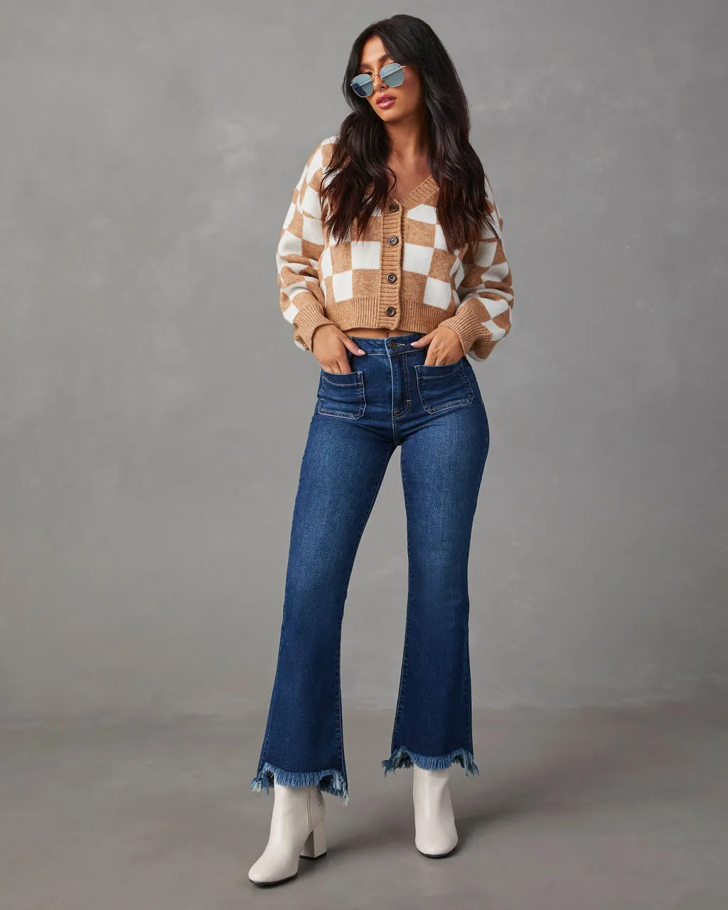 Checkmate Pocketed Knit Cardigan sold by Vici product image thumbnail 3