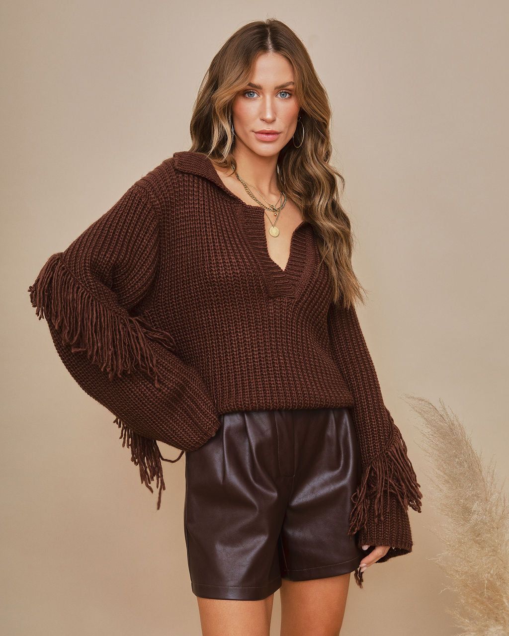 Mesmerize Collared Fringe Sweater sold by Vici product image thumbnail 3