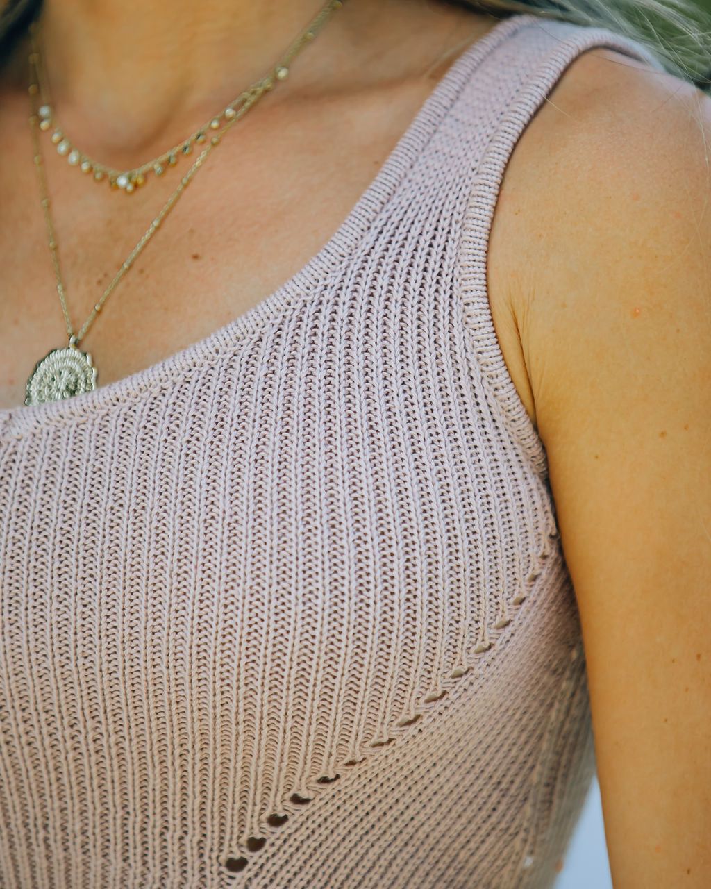 Libra Crop Knit Tank - Taupe - FINAL SALE sold by Vici product image thumbnail 4