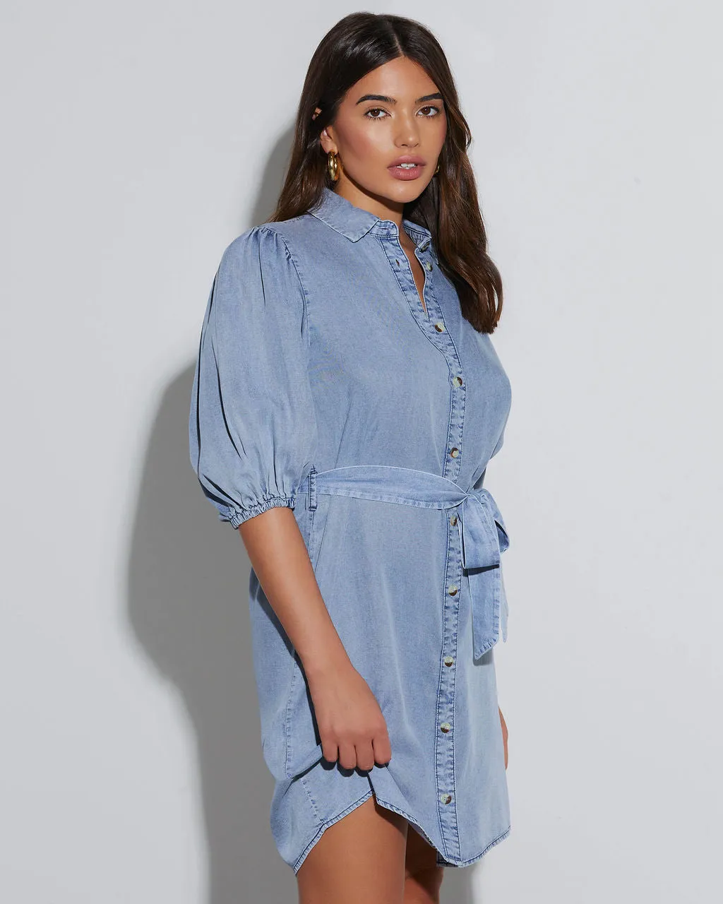 Ballad Short Sleeve Tie Waist Mini Dress sold by Vici product image thumbnail 3