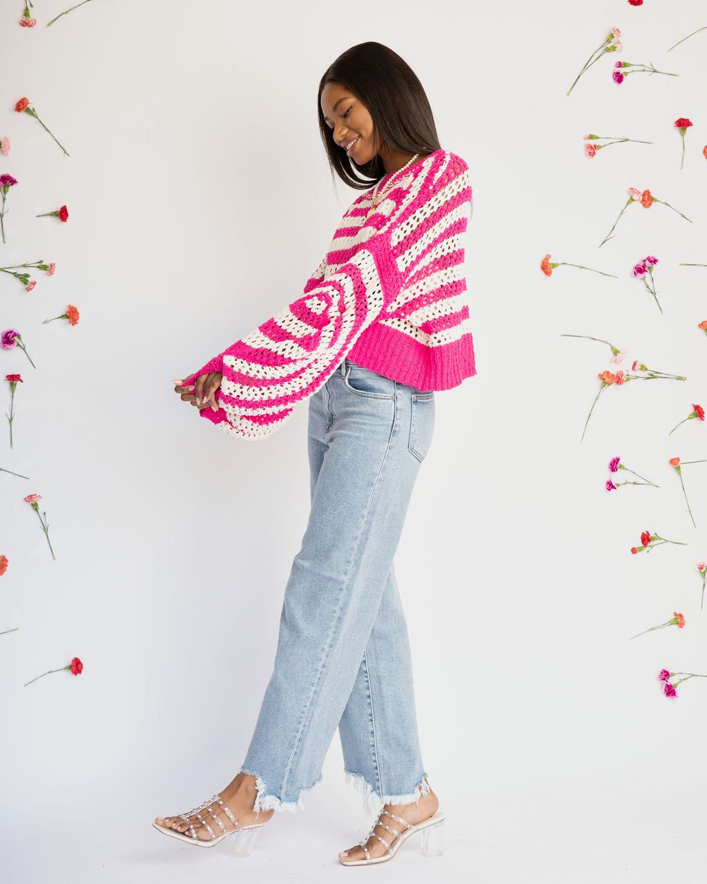 Mad For You Chenille Striped Sweater - Pink - FINAL SALE sold by Vici product image thumbnail 5