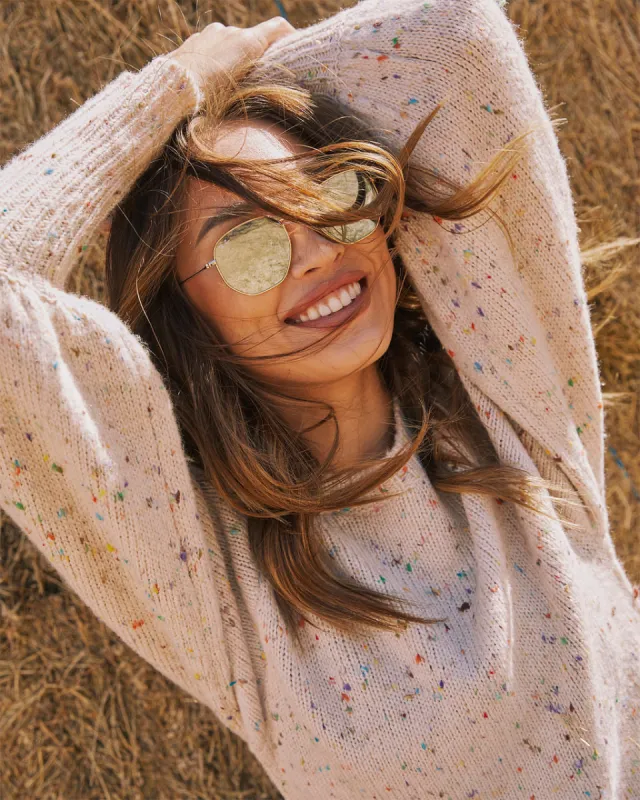 Emmie Crewneck Speckled Sweater made by Vici