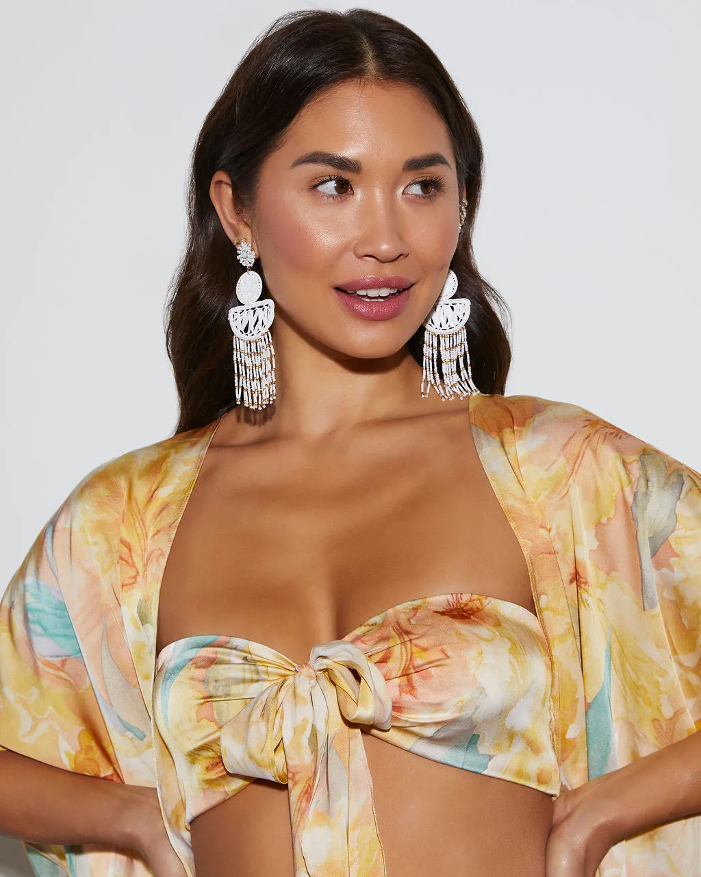 Arabia Beaded Tassel Earrings sold by Vici