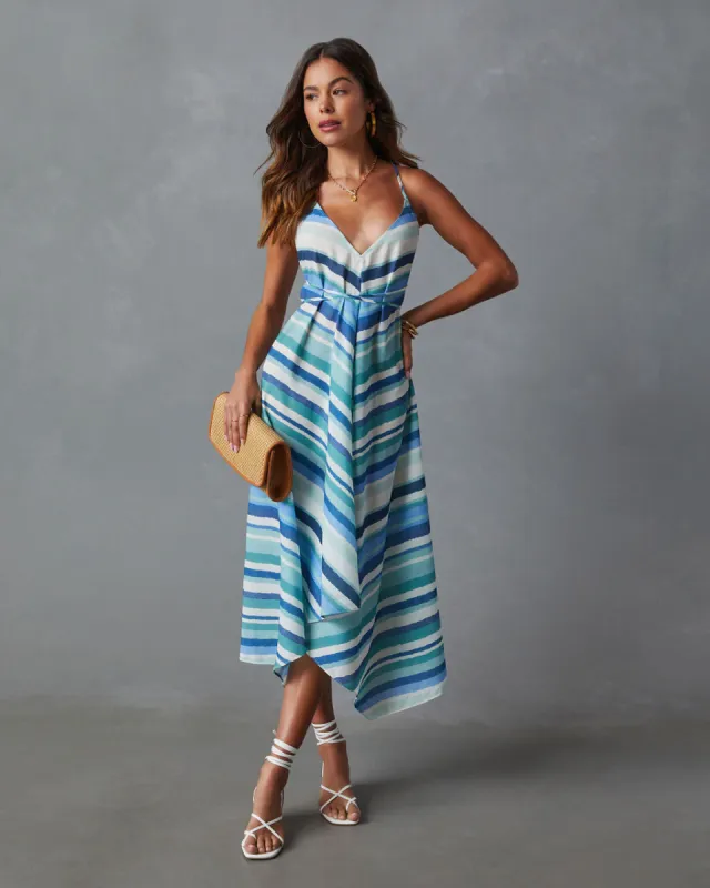 Briar Striped Lightweight Midi Dress sold by Vici