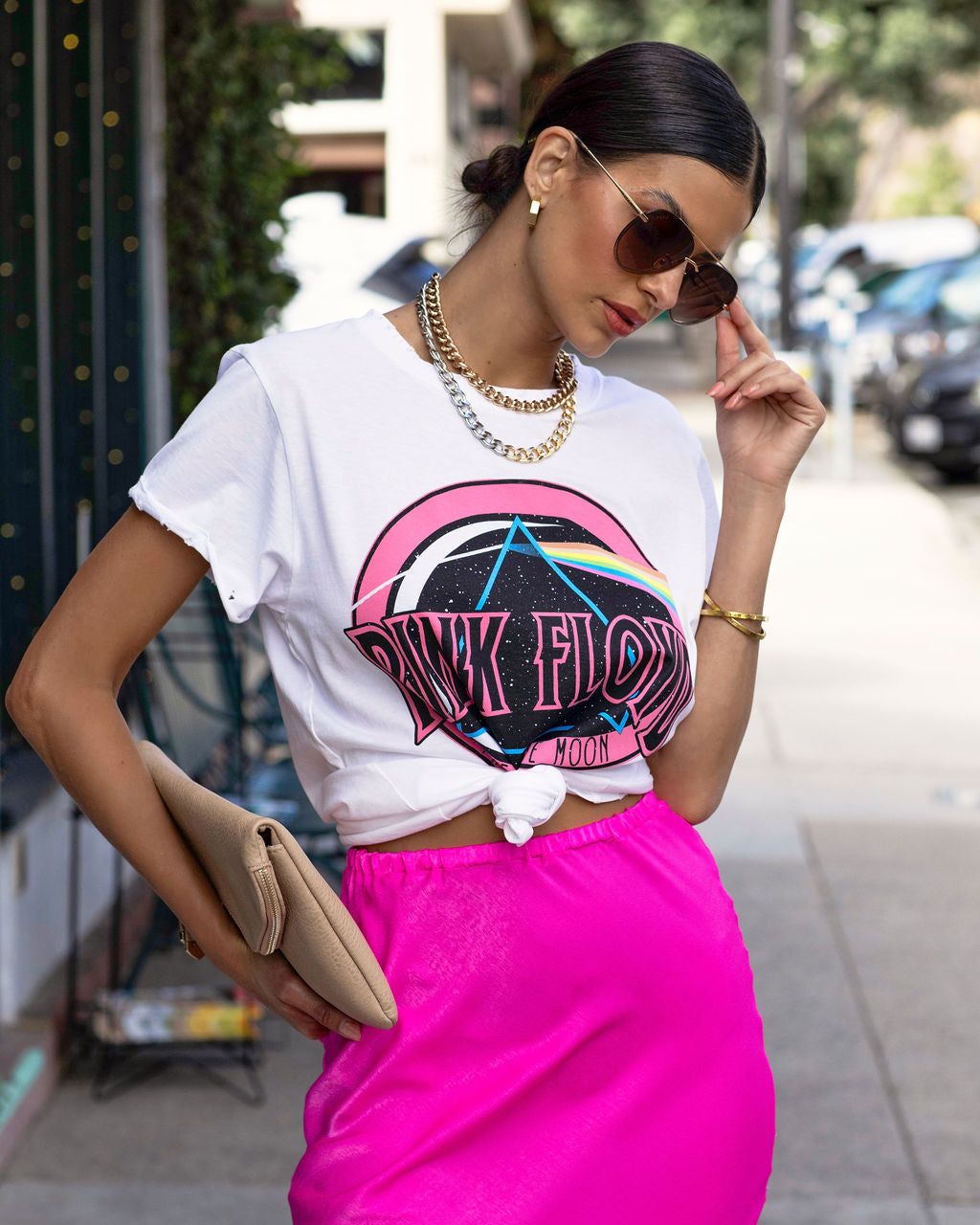 Pink Floyd Distressed Cotton Tee sold by Vici