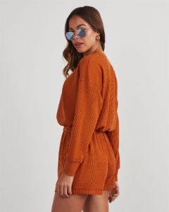 Torrence Tie Waist Long Sleeve Romper sold by Vici